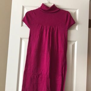 Pink shirt sleeved, turtleneck sweater dress